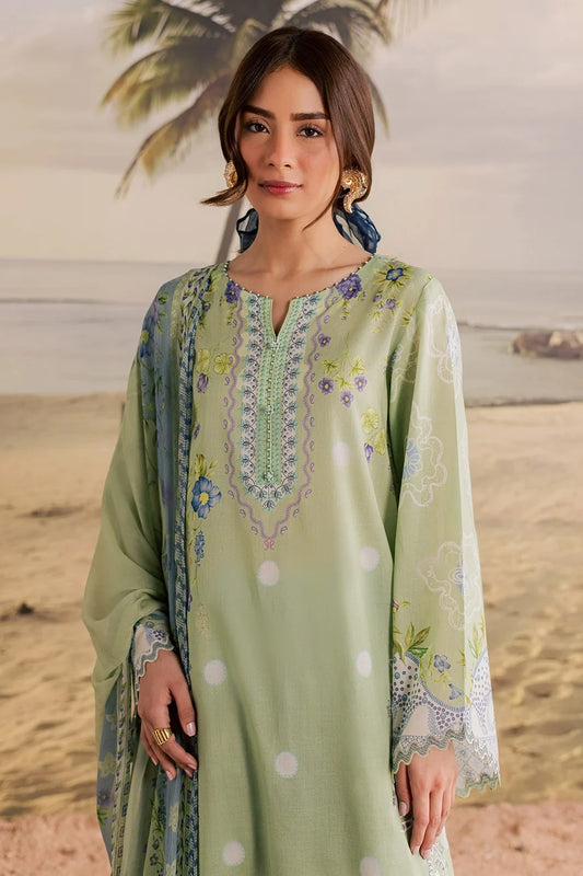 Nureh Embroidered & Printed Lawn paired Stitched 3 Piece Suit (NP-806)