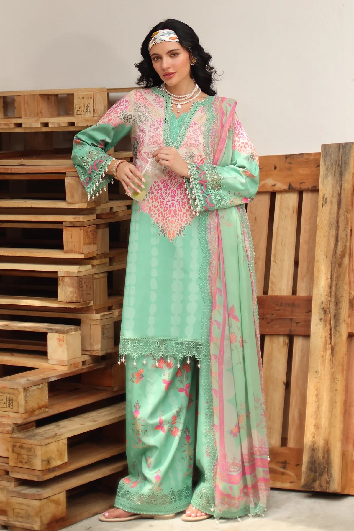 Charizma Signature Embroidered Printed Lawn 3 Piece Unstitched Suit (CS6-05)