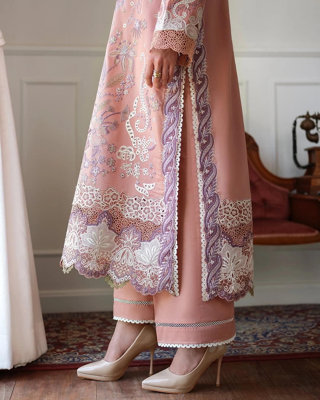 Mushq A Moi Luxury Lawn ’26 | Embroidered 3-Piece Unstitched Suit (Daisy Chain)