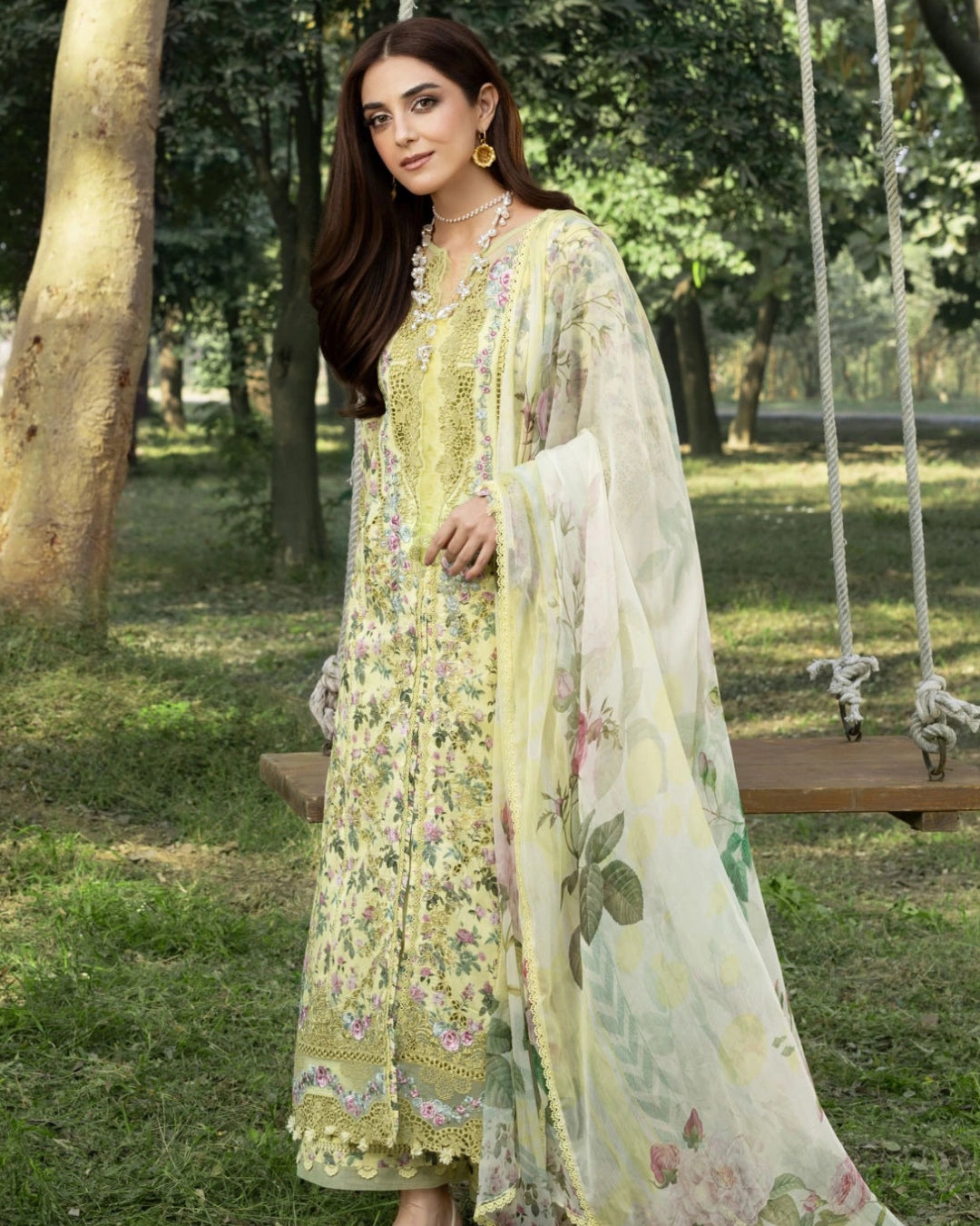 ELAF PREMIUM - Chikankari - Prints Collection with Chiffon (unstitched)