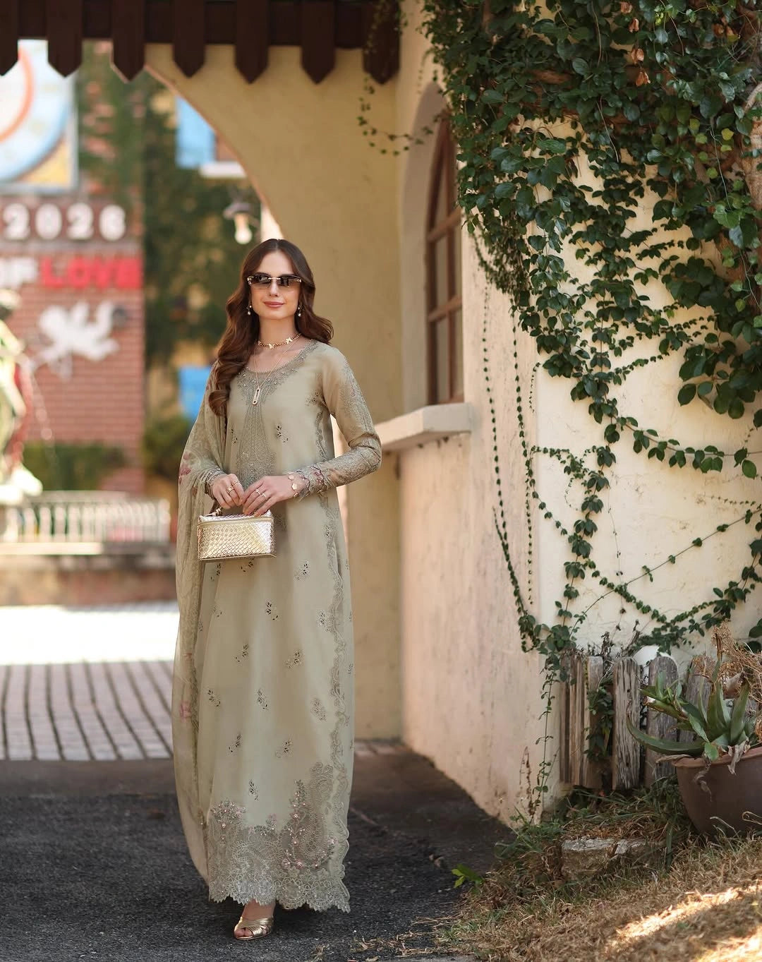 Noor Luxe Chikankari 3-Piece Unstitched Lawn Embroidered Suit (D7 - B)