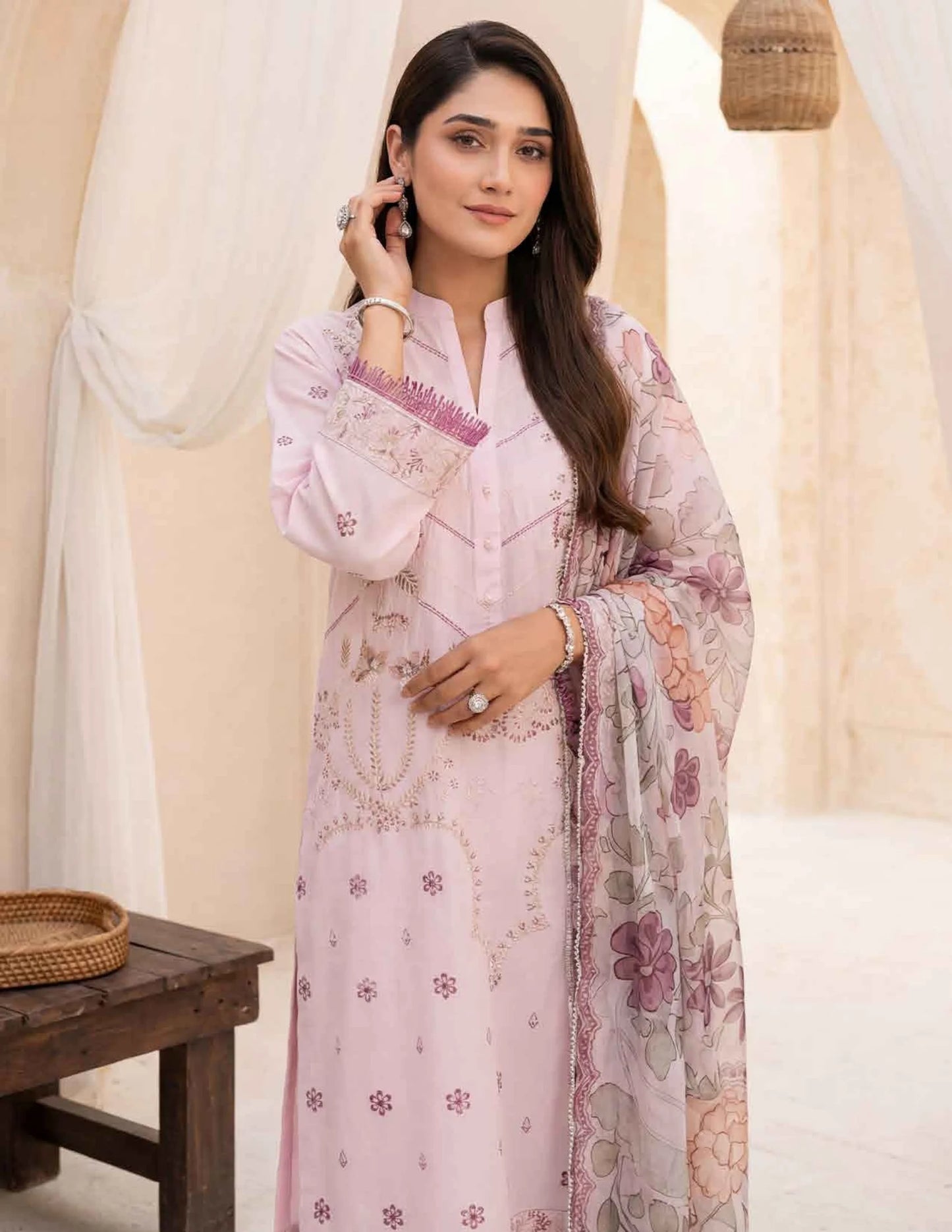AMAL Spring Pret by Allys – 3PC Stitched Embroidered Suit | Spring Collection 2026