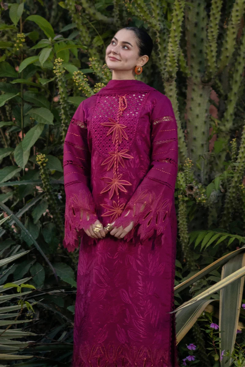 Rang Rasiya- Embroidered Lawn 3PC Unstitched Suit with Net Dupatta (Ayra)