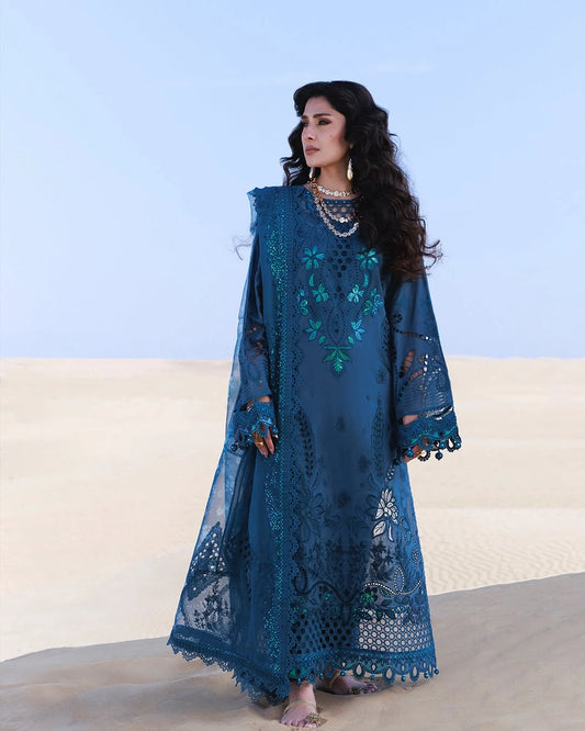 Nureh Aman – NE-05 | Luxury Embroidered Laser-Cut Lawn 3-Piece Sui
