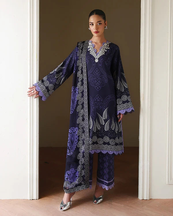 Roheenaz Éclat | Orchid Garden | Unstitched 3 Piece Lawn Suit (Printed & Embroidered)