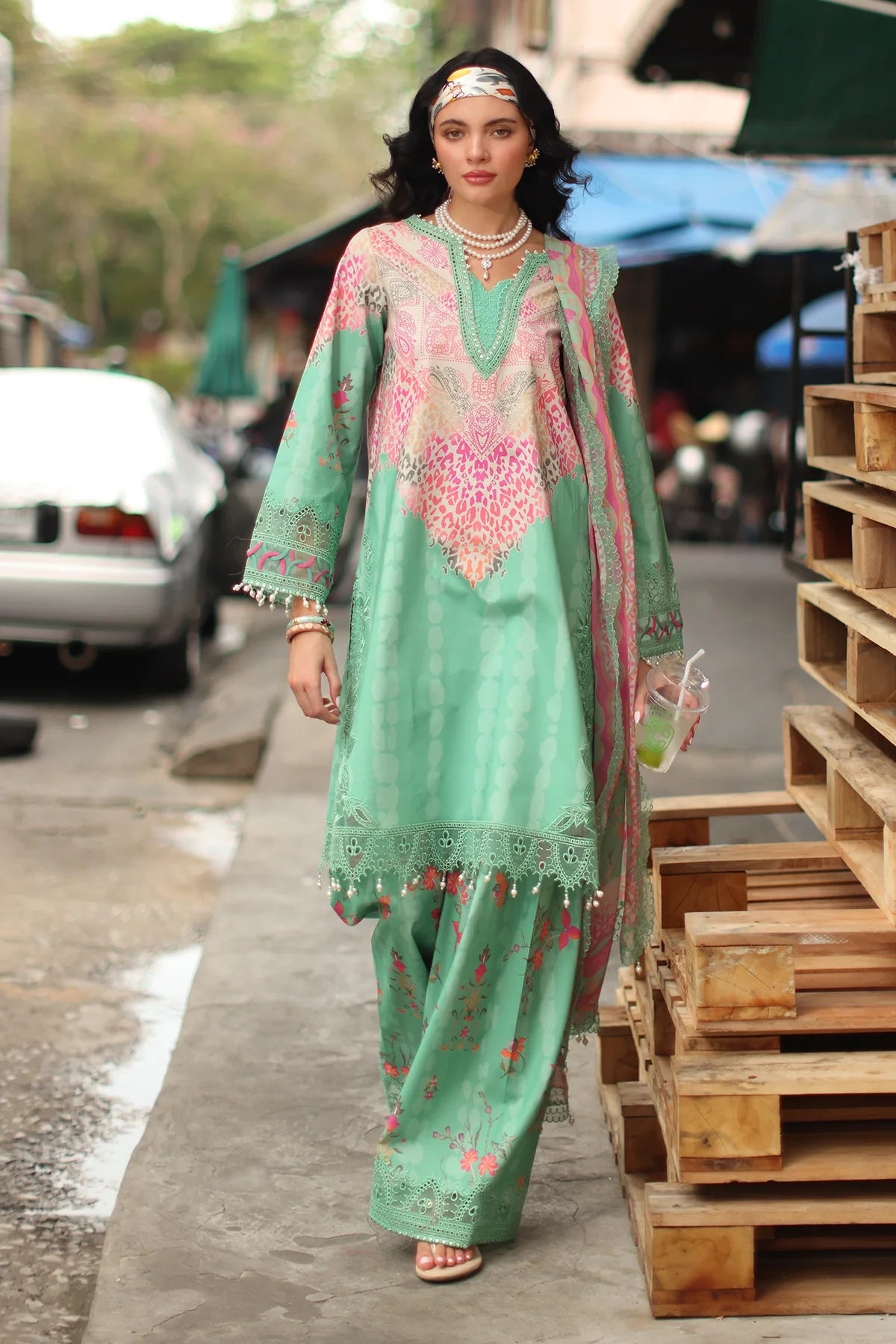 Charizma Signature Embroidered Printed Lawn 3 Piece Unstitched Suit (CS6-05)