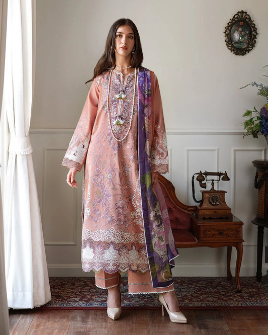 Mushq A Moi Luxury Lawn ’26 | Embroidered 3-Piece Unstitched Suit (Daisy Chain)