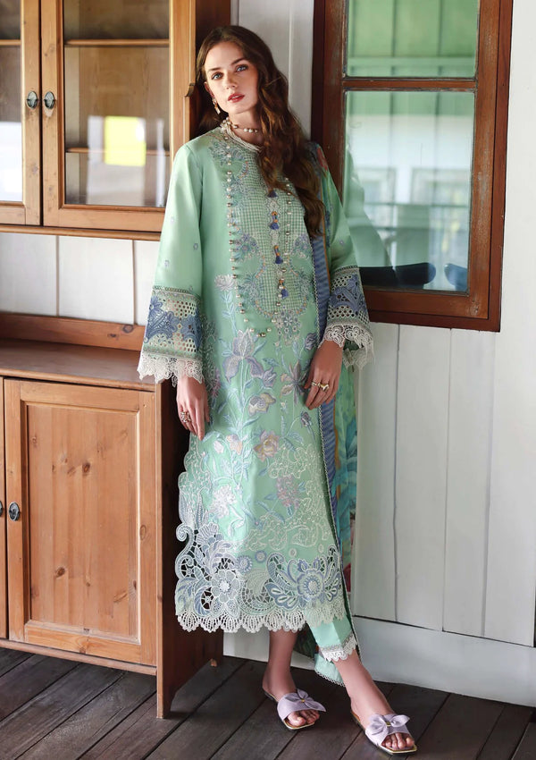 Hemline By Mushq - Secret Garden 26 Unstitched Suit (Fernlore)