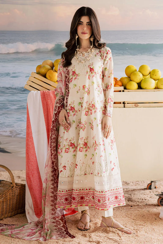 Nureh Embroidered & Printed Lawn paired Stitched 3 Piece Suit (NP-767)