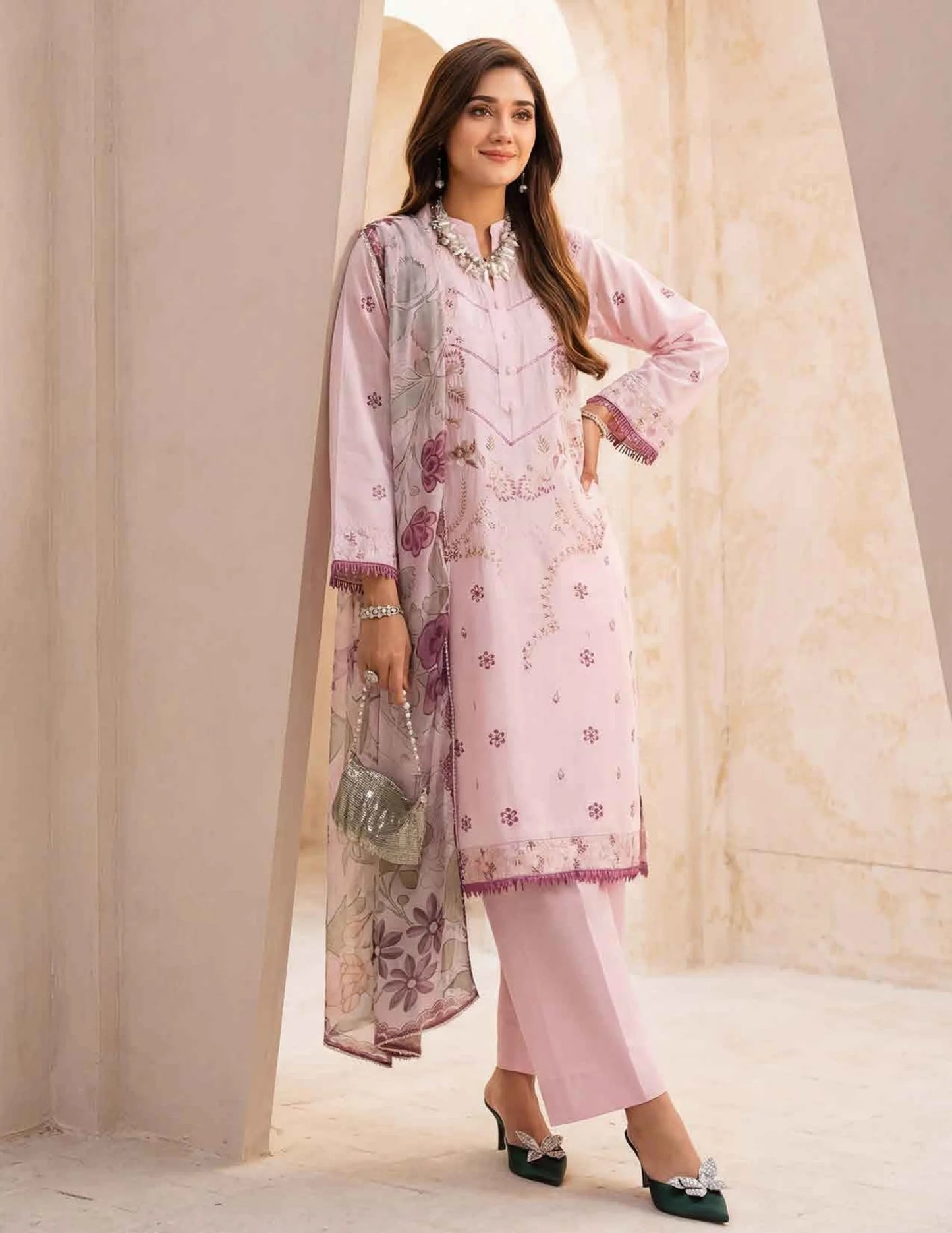 AMAL Spring Pret by Allys – 3PC Stitched Embroidered Suit | Spring Collection 2026