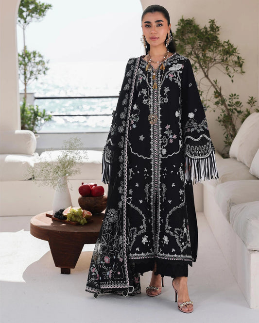 Qalamkar 3-Piece Chikankari Embroidered Luxury Lawn Suit (Unstitched) SA #02