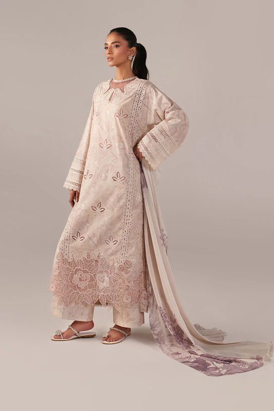 Iznik spring summerPearl White Embroidered Lawn 3 Piece stitched Suit (SS-01)