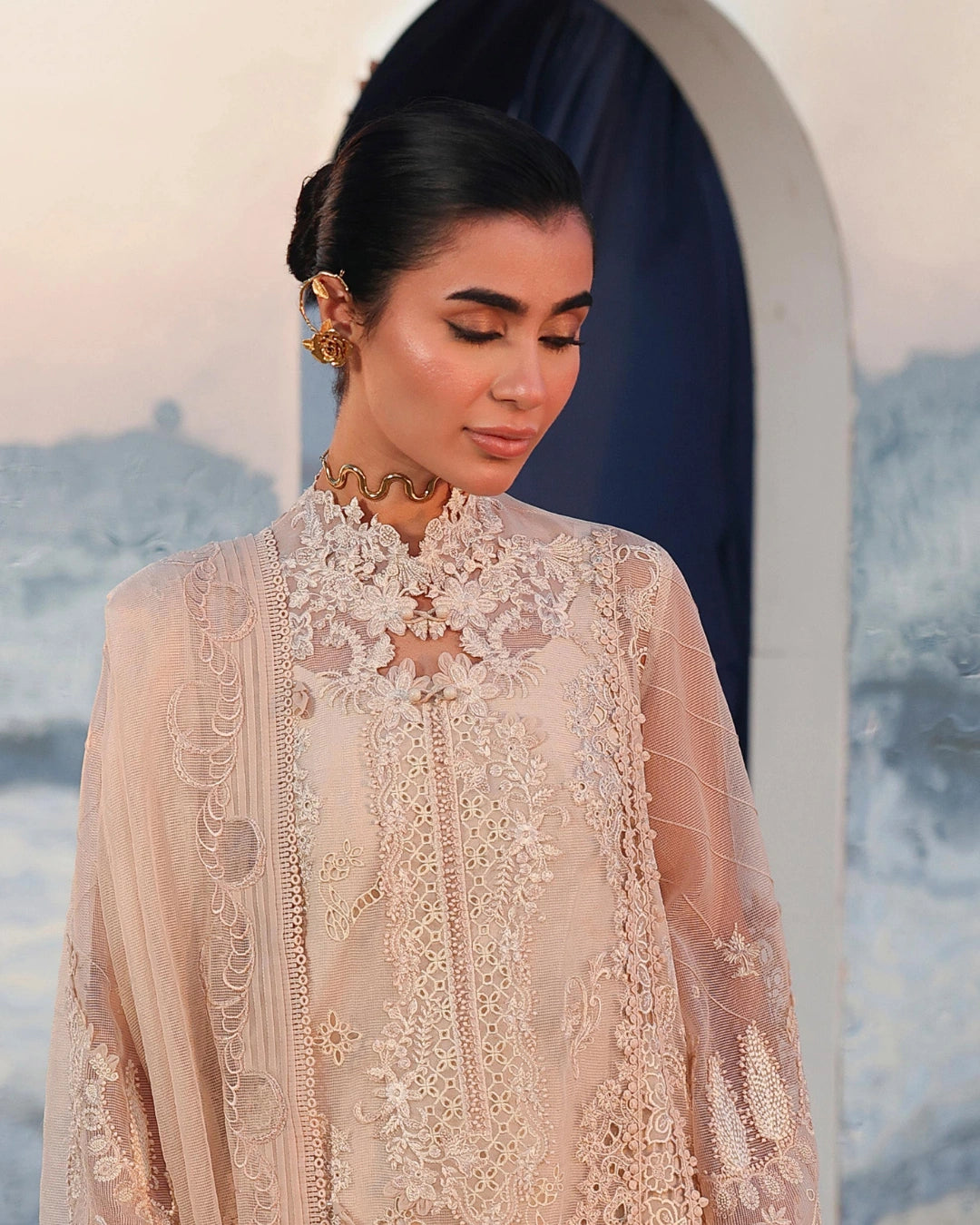 Qalamkar 3-Piece Chikankari Embroidered Luxury Lawn Suit (Unstitched) SA #15