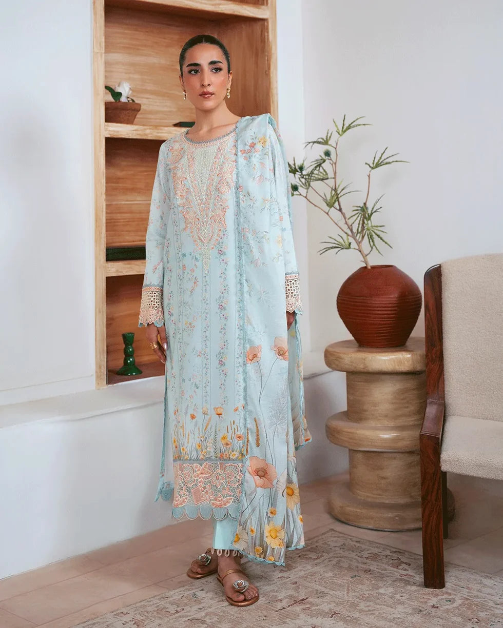 Rihana – Embroidered Dobby Lawn 3-Piece Suit (unstitch)