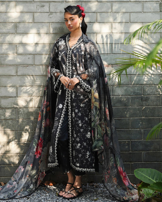Qalamkar Qprints | Digital Printed Lawn Chikankari Embroidered  Suit | EAVAN