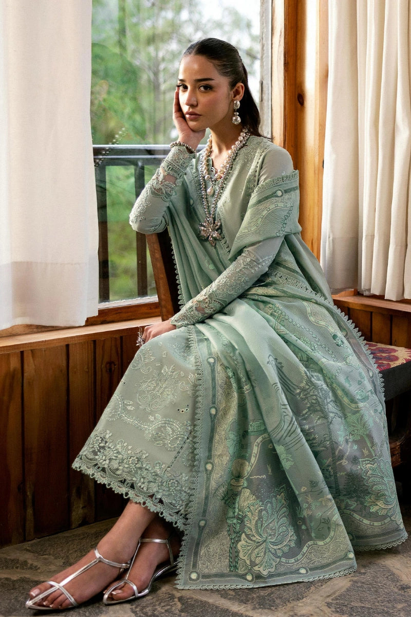 Qalamkar Qlinekari Inlays – Chikankari Embroidered Lawn Ready to Wear (DC #15)