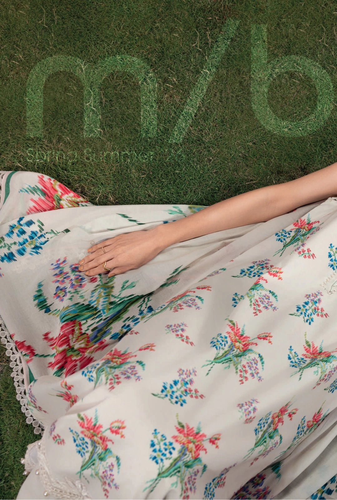 MariaB MBasics Printed & Embroidered Lawn Unstitched 3 Piece Suit (unstitched)