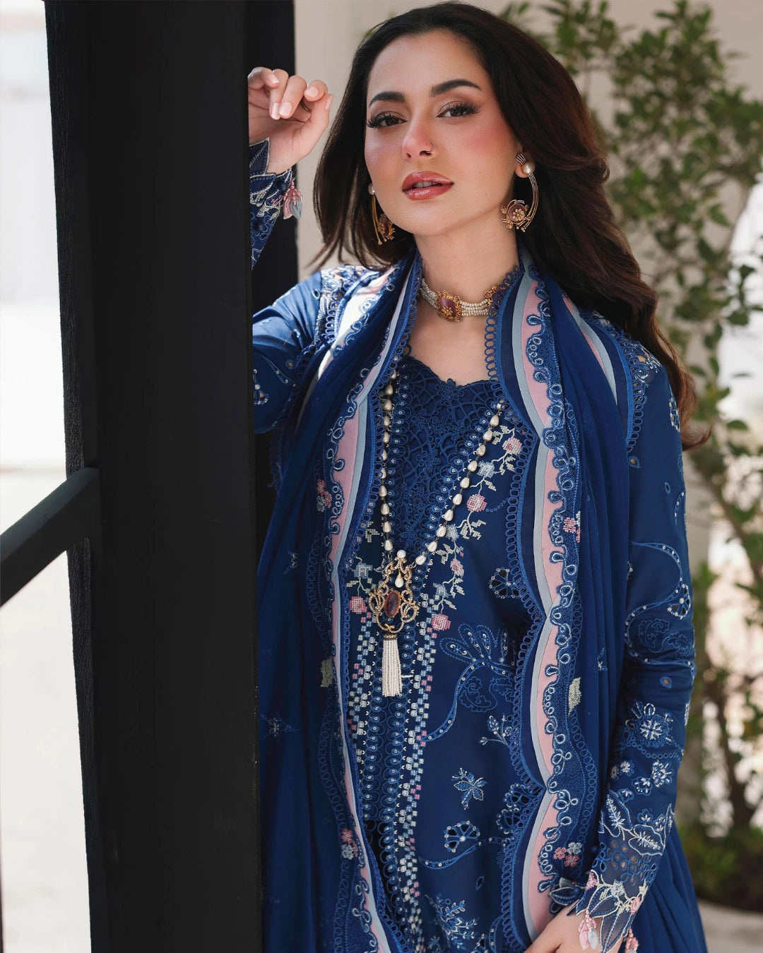 Qalamkar 3-Piece Chikankari Embroidered Luxury Lawn Suit (Unstitched) SA #16