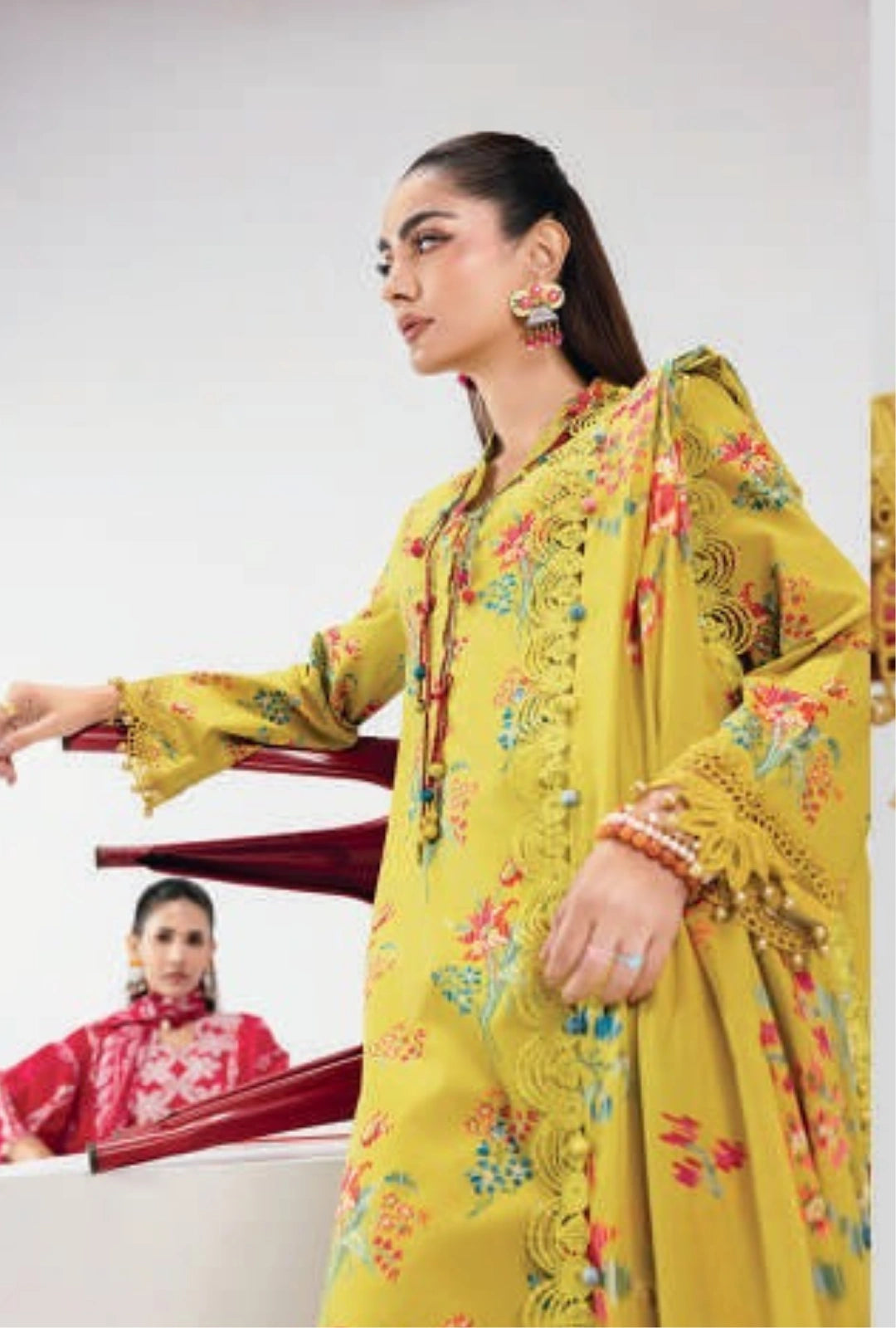 MariaB MBasics Printed & Embroidered Lawn Unstitched 3 Piece Suit (unstitched)