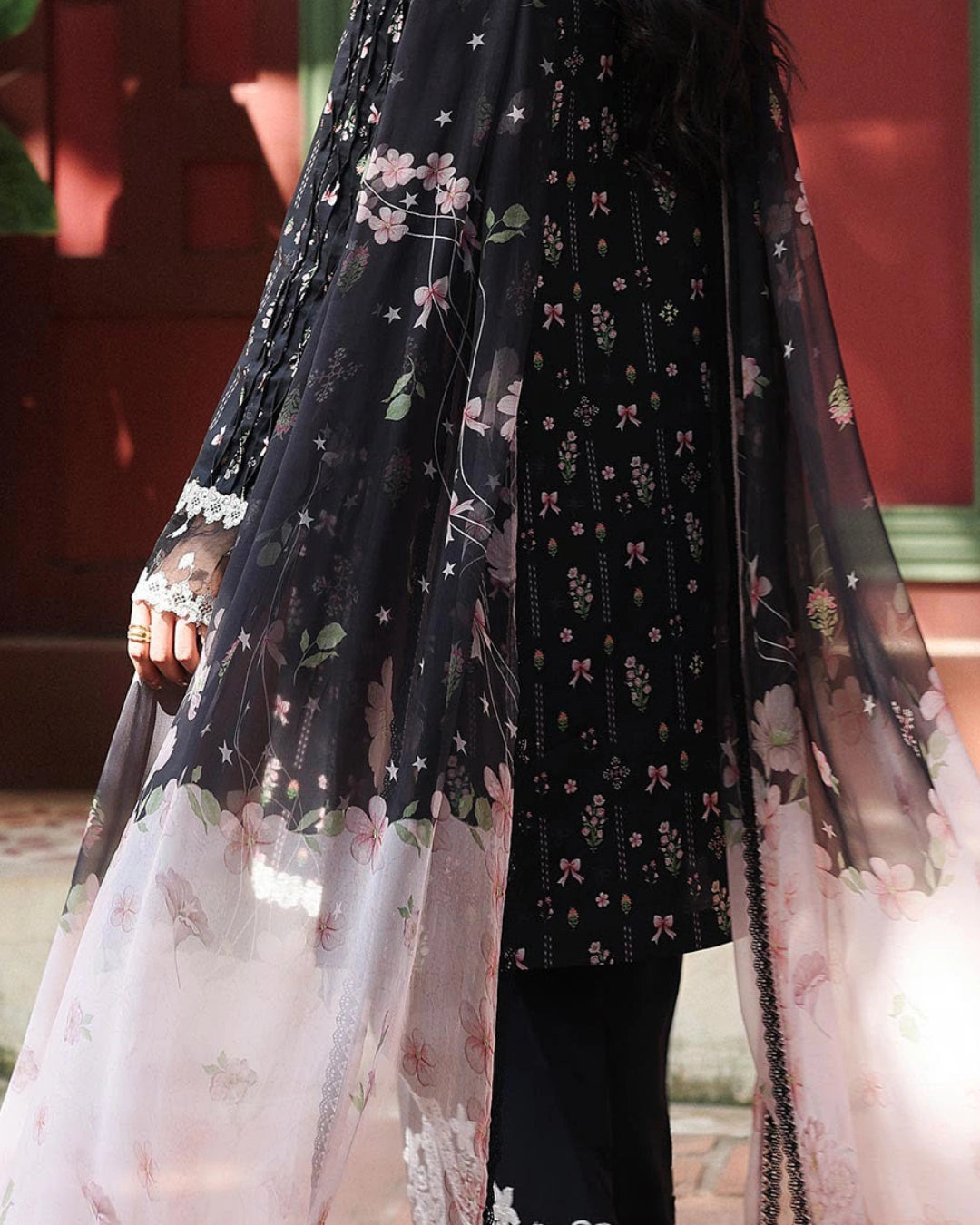 Qalamkar Qprints | Digital Printed Lawn Chikankari Embroidered Unstitched Suit |FARAH