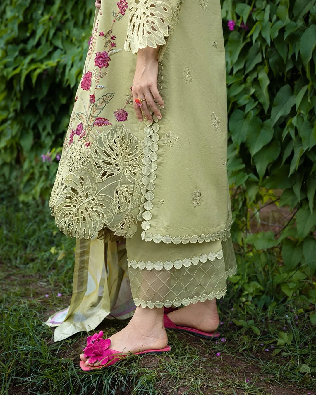 Wildflower Waltz – Embroidered Lawn with Silk Dupatta