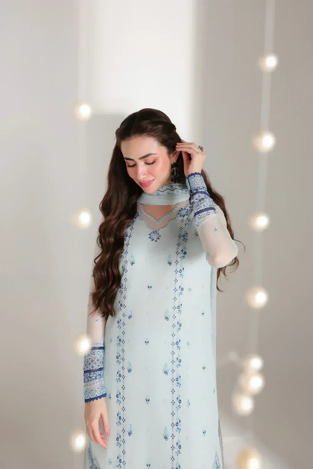 Azure Ensembles Festive Collection 2026 – 3 Piece Unstitched Embroidered Suit (Aquaria)