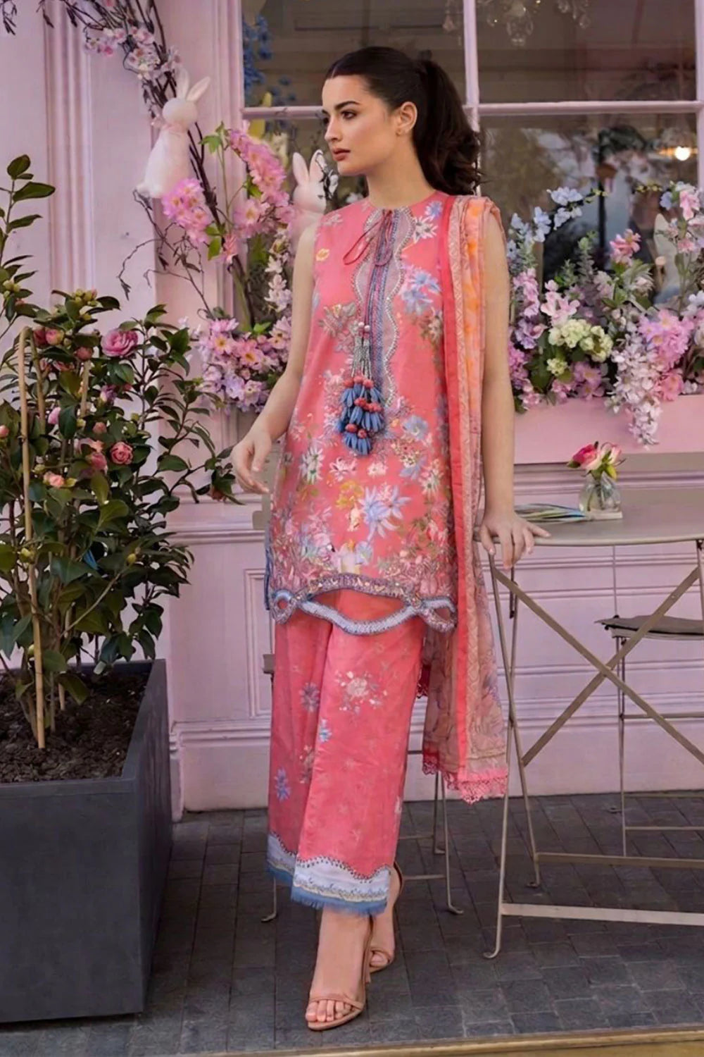 Sobia Nazir Printed Lawn 3 Piece Unstitched Suit with Chiffon Dupatta (SNP26-6B)