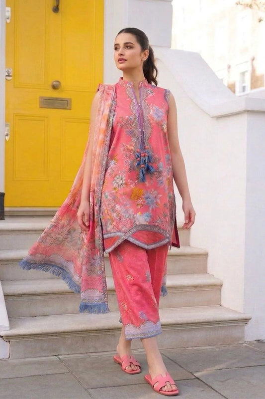 Sobia Nazir Printed Lawn 3 Piece Unstitched Suit with Chiffon Dupatta (SNP26-6B)