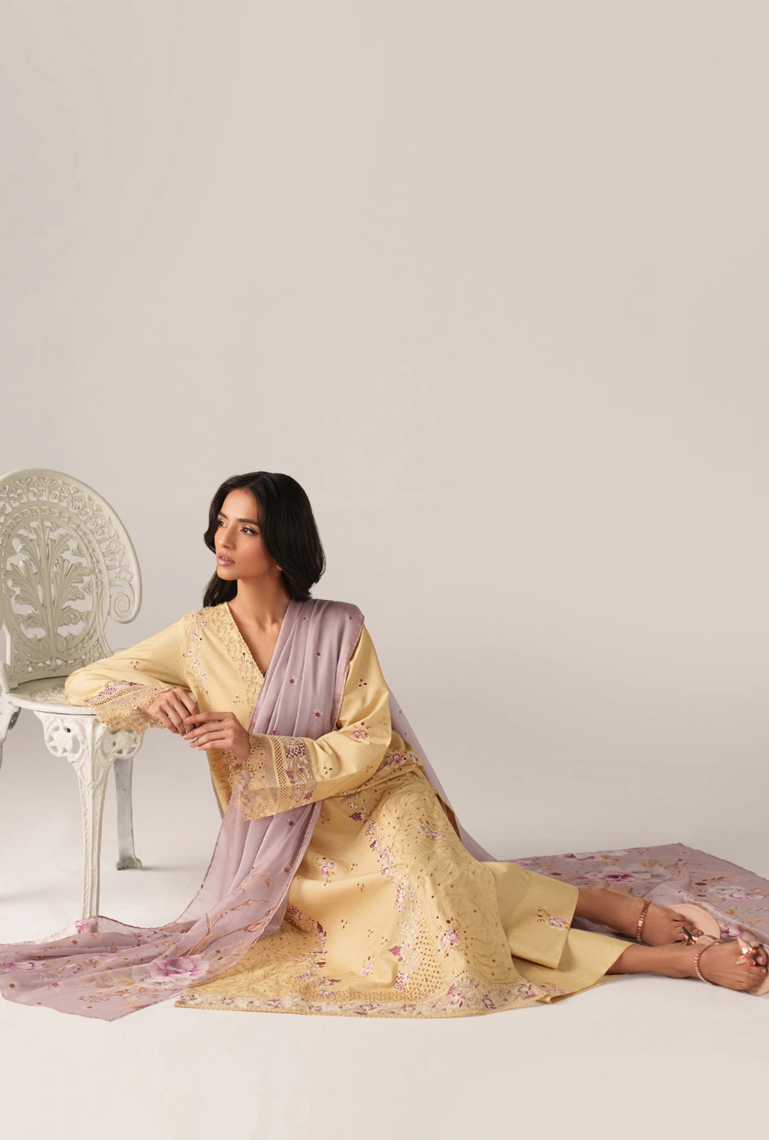 IZNIK Luxury Lawn Collection – SS-11 | Butter Yellow 3-Piece Set