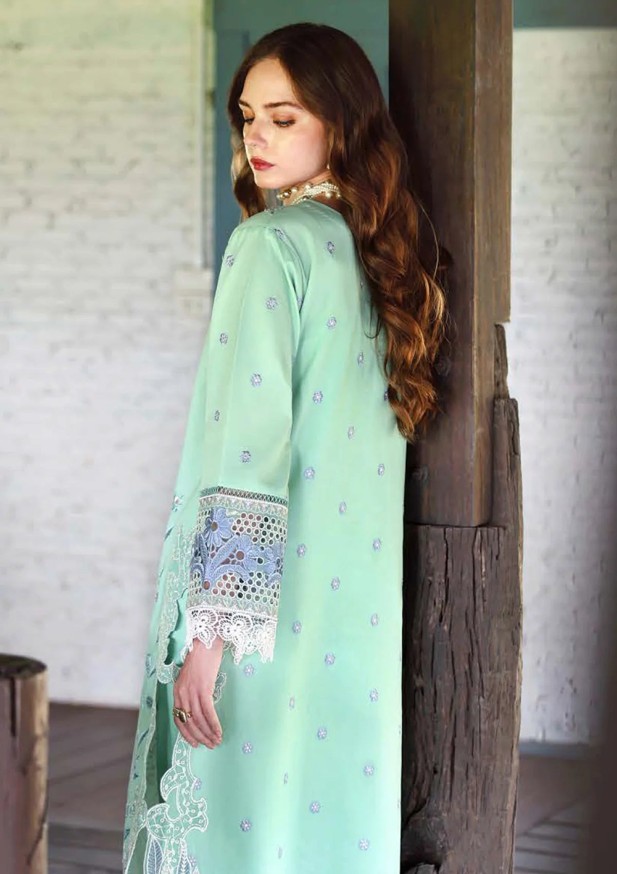 Hemline By Mushq - Secret Garden 26 Unstitched Suit (Fernlore)