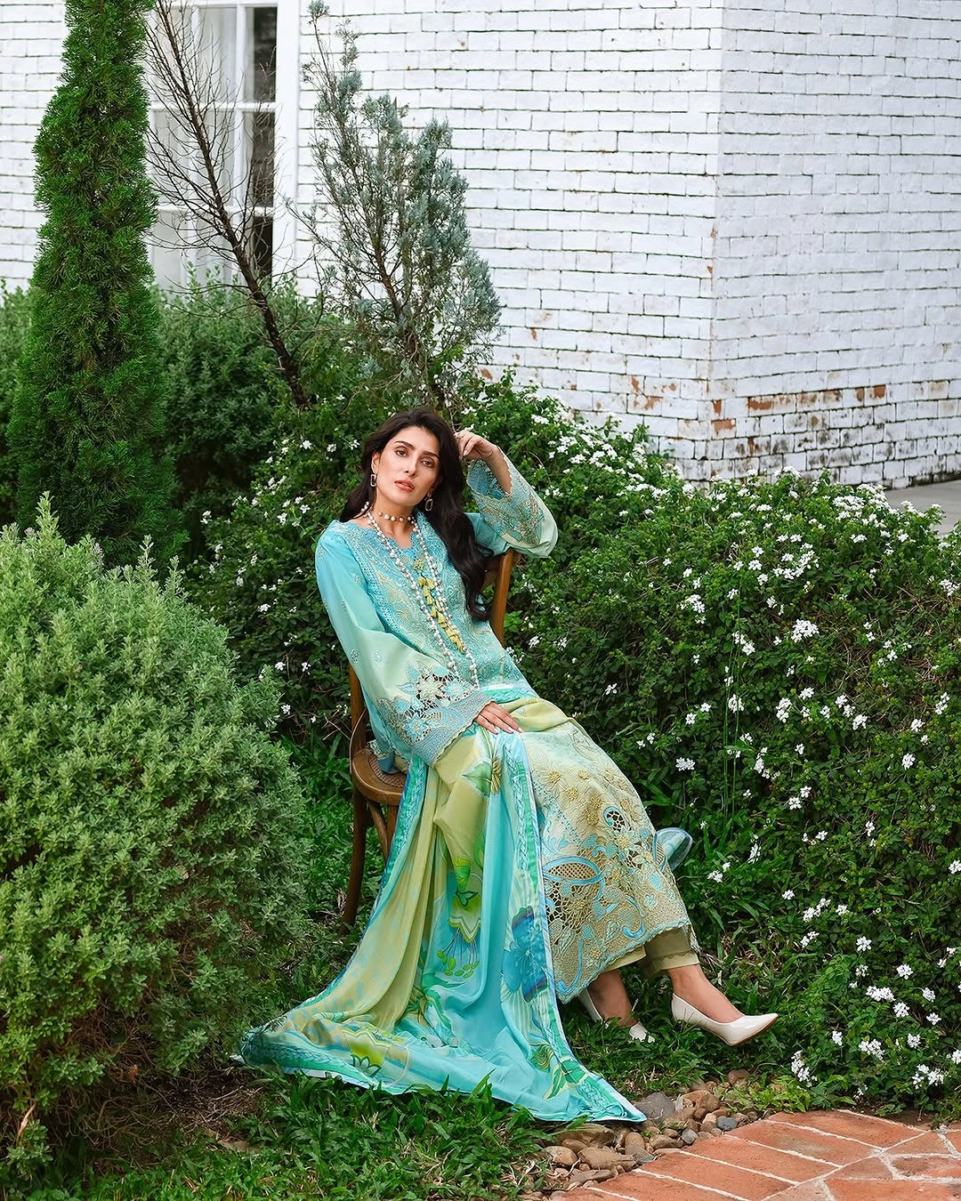 Mushq A Moi Luxury Lawn ’26 | Embroidered 3-Piece Unstitched Suit (Whispering Winds)