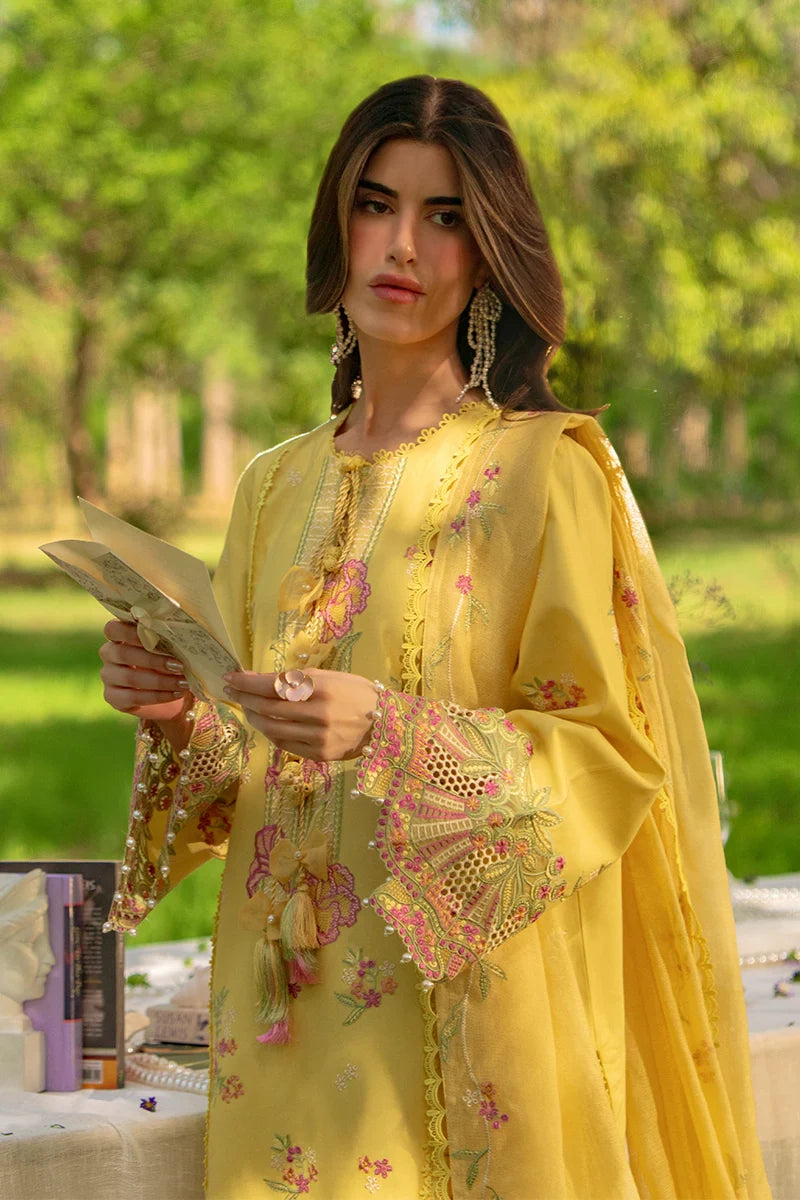 Rang Rasiya- Embroidered Lawn 3PC Unstitched Suit with Net Dupatta (Mysha)