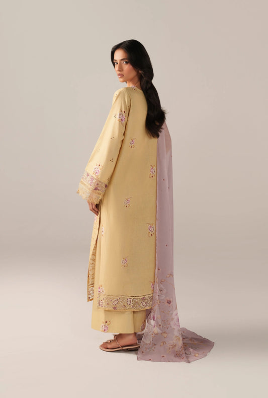 IZNIK Luxury Lawn Collection – SS-06 | Butter Yellow 3-Piece Set