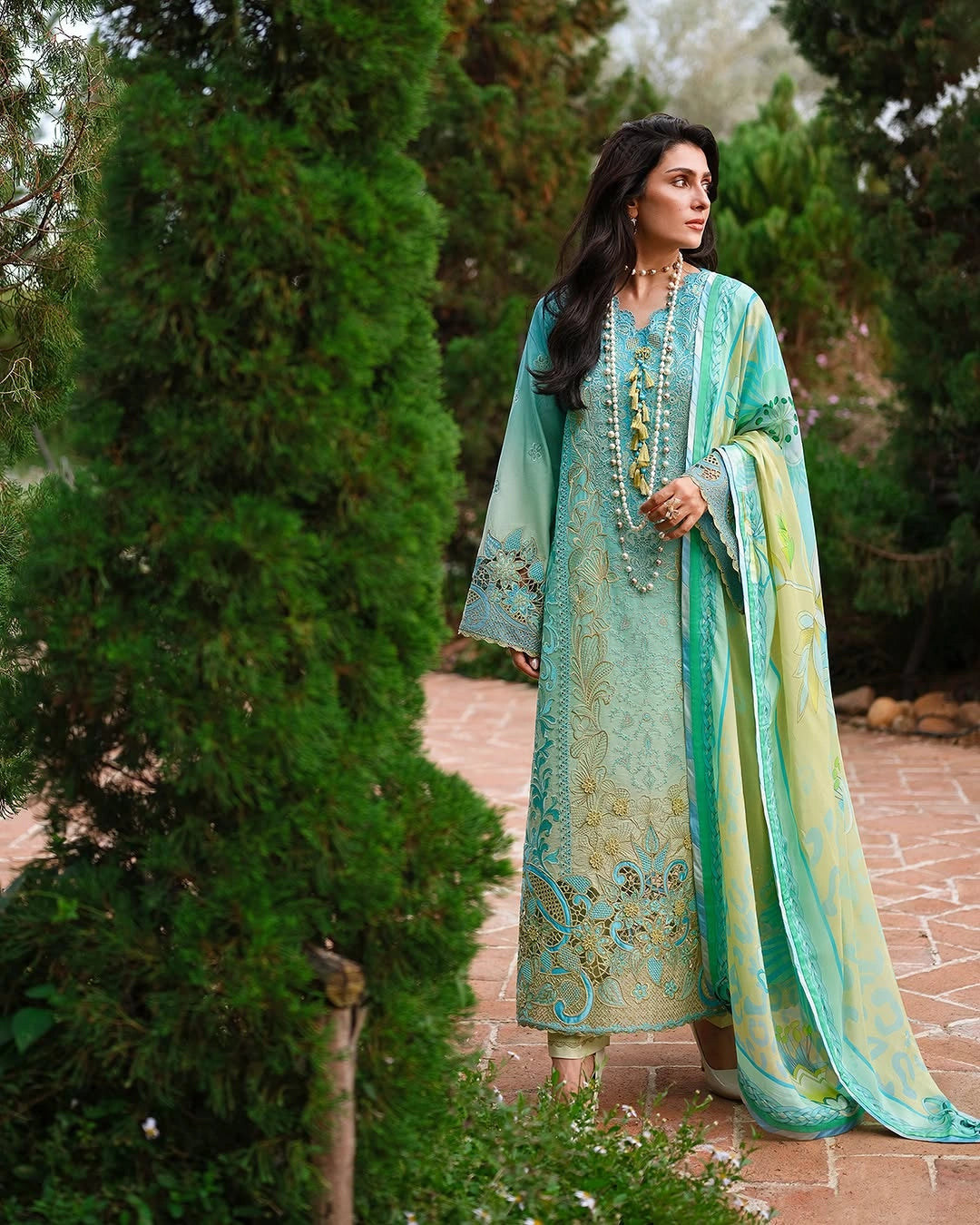 Mushq A Moi Luxury Lawn ’26 | Embroidered 3-Piece Unstitched Suit (Whispering Winds)