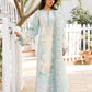 Afrozeh SELEA 3-Piece Unstitched Lawn Suit | Pastel Aqua Floral Embroidered Shirt with Coordinated Trousers