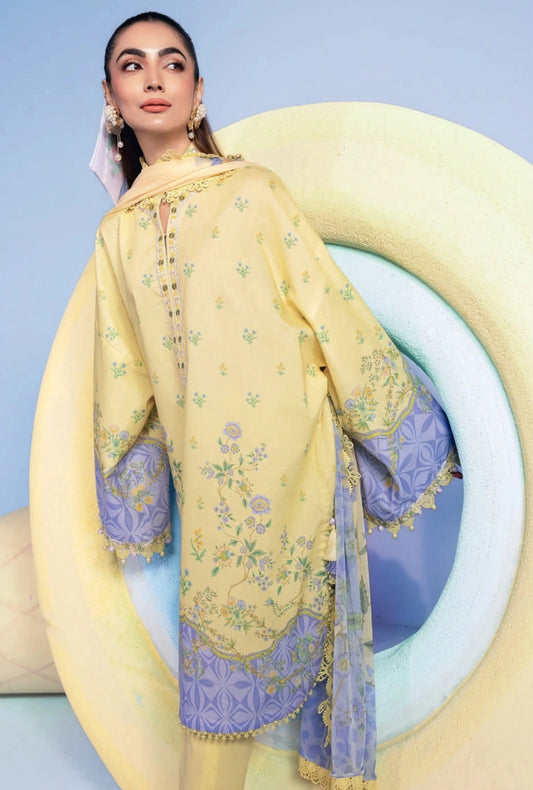 MariaB MBasics Printed & Embroidered Lawn Unstitched 3 Piece Suit (unstitched)