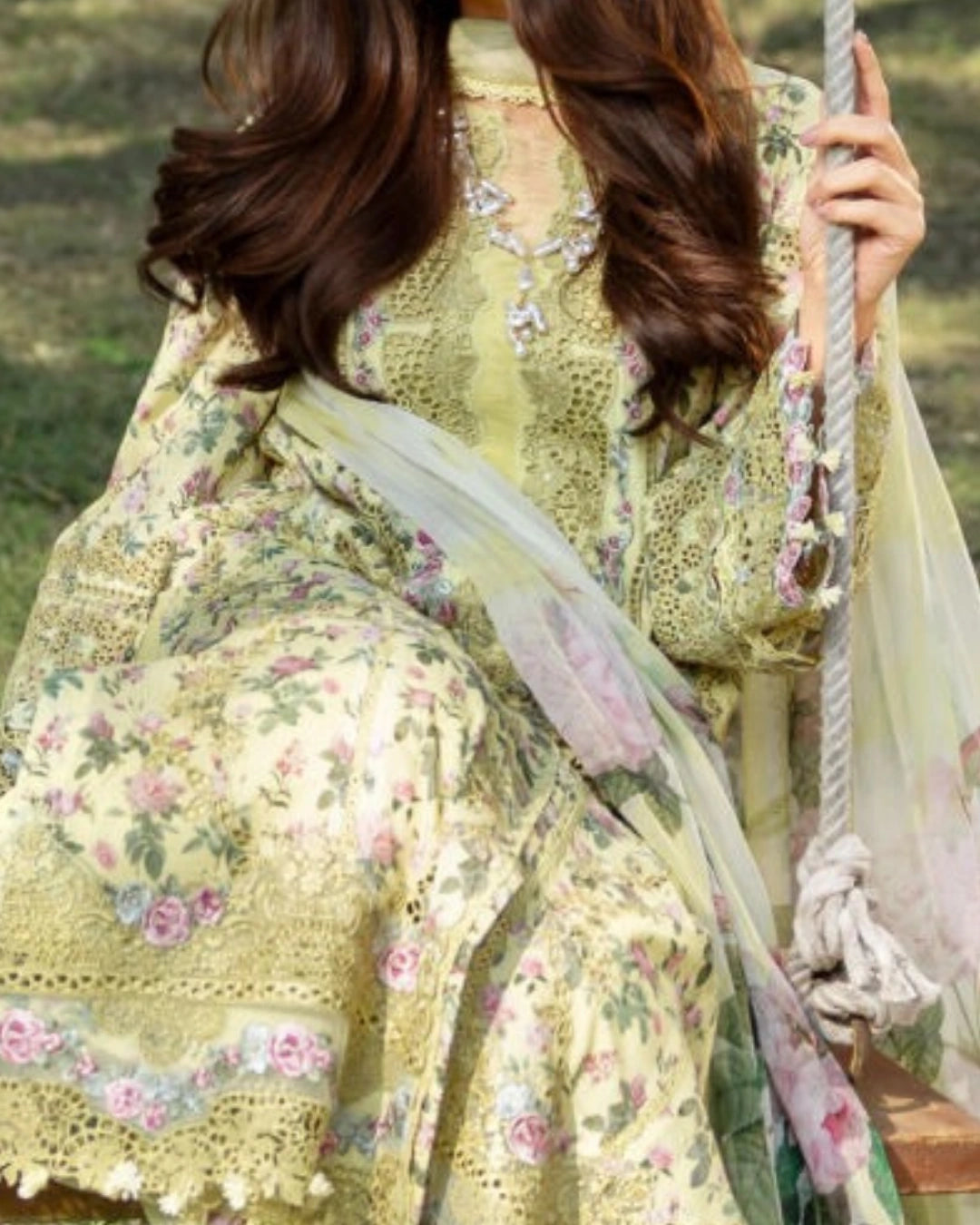 ELAF PREMIUM - Chikankari - Prints Collection with Chiffon (unstitched)