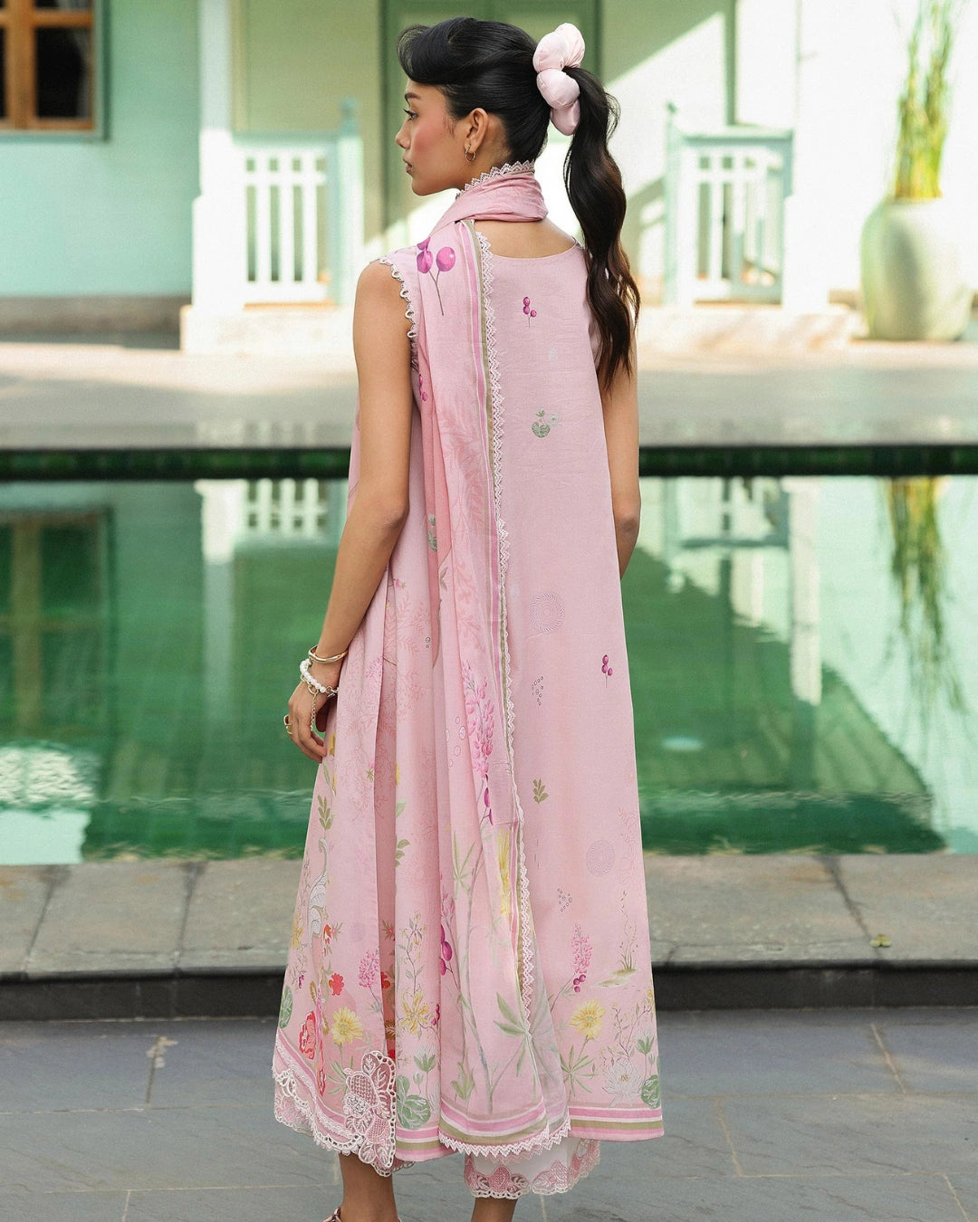 Qalamkar Qprints | Digital Printed Lawn Chikankari Embroidered Unstitched Suit | IONA