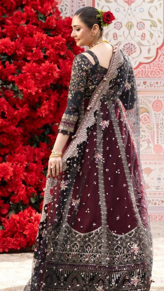 Nureh Jhoomro Embroidered Unstitched 3 peice Luxury Formals suite 2026 (NL-95)