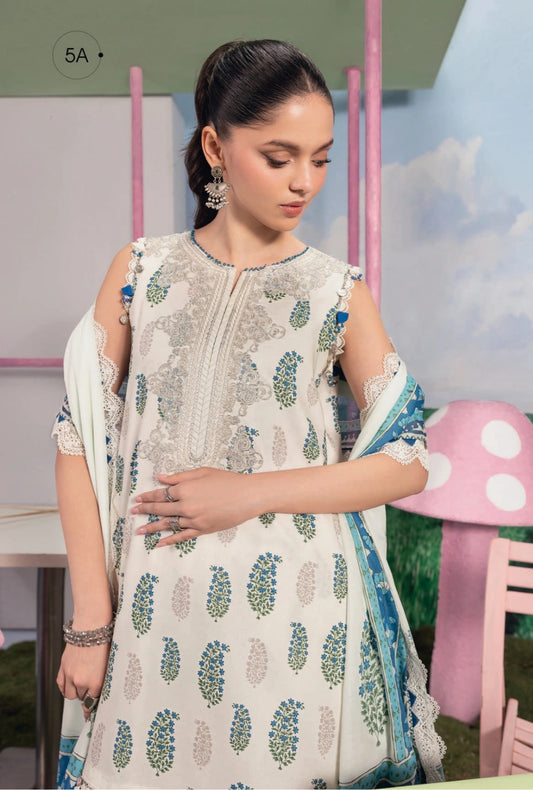 MariaB MBasics Printed & Embroidered Lawn Unstitched 3 Piece Suit (unstitched)