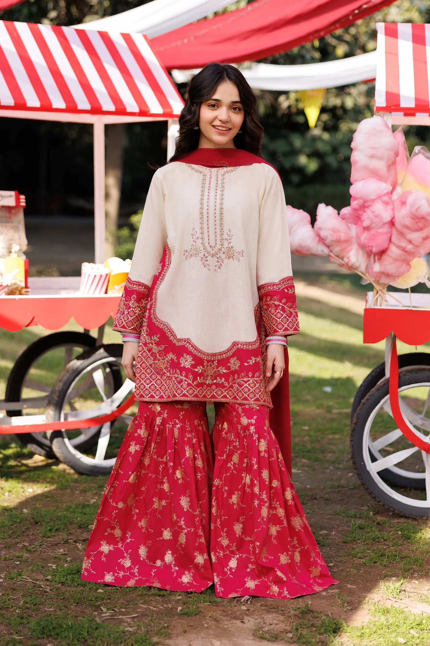 Garnet Embroidered Lawn Stitched 3 Piece Suit (Tickle Pink) | Summer Collection 2026