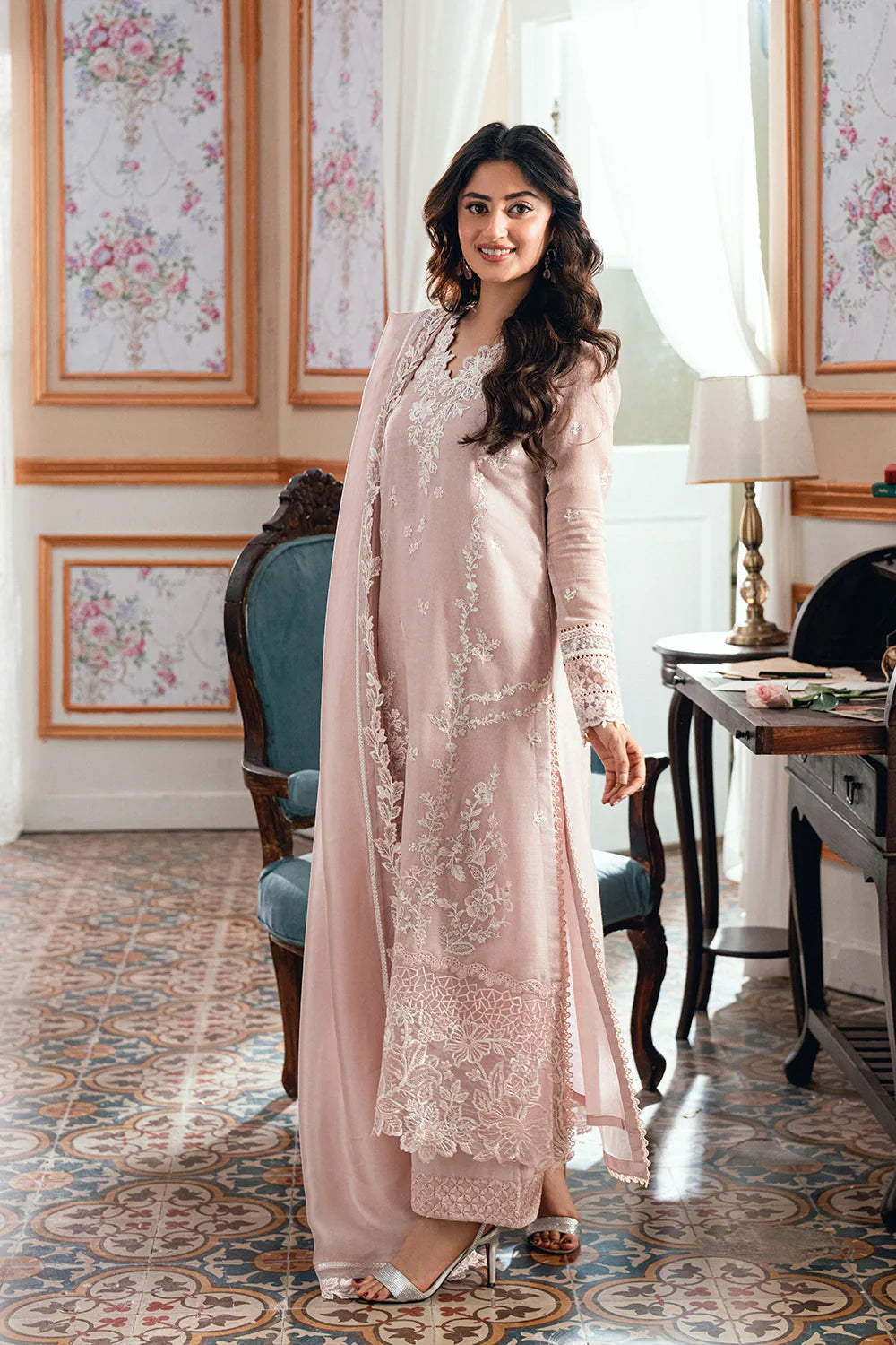 Azure Ensembles '26 - Premium 3 Piece Unstitched Suit (Rosebud)