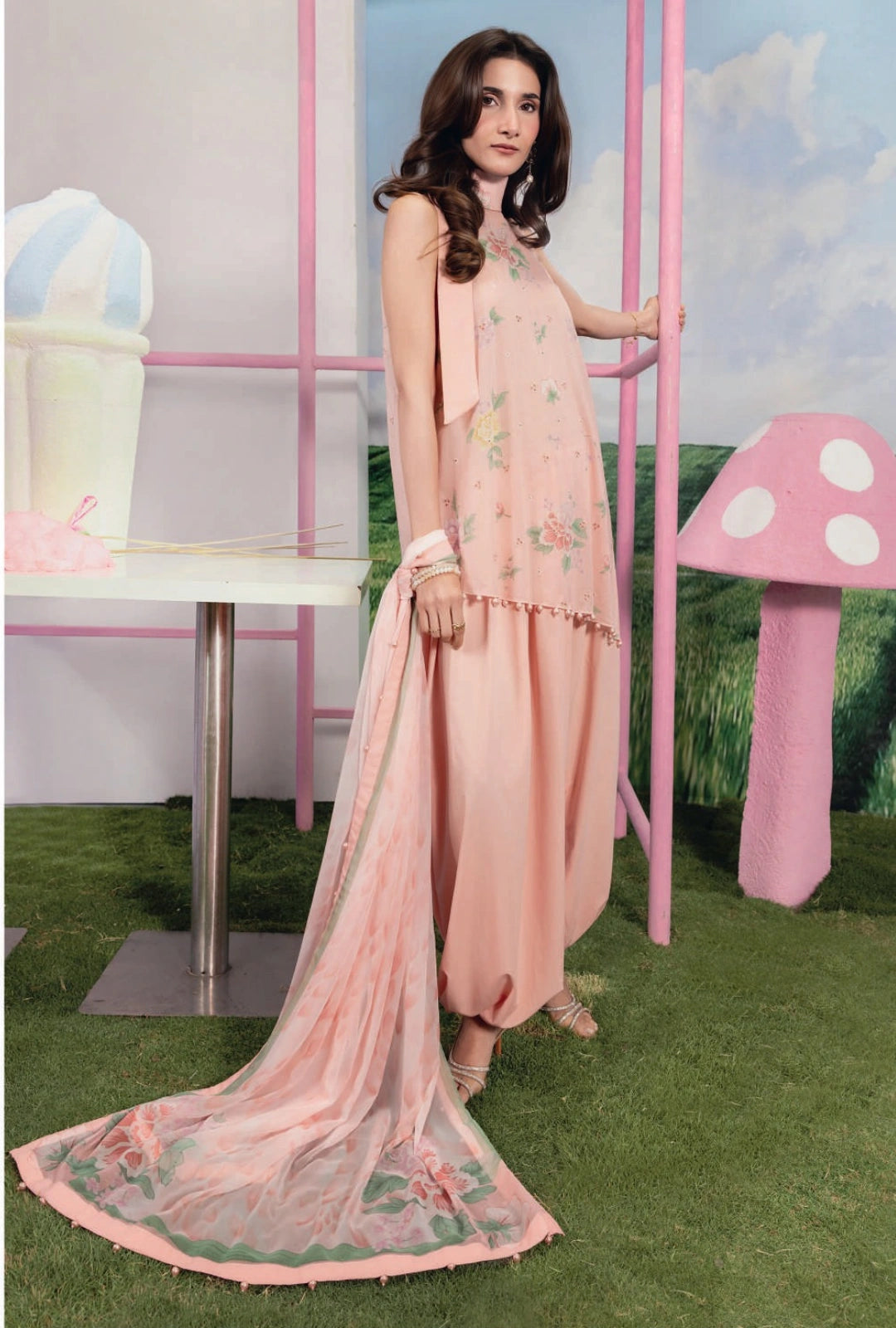 MariaB MBasics Printed & Embroidered Lawn Unstitched 3 Piece Suit (unstitched)