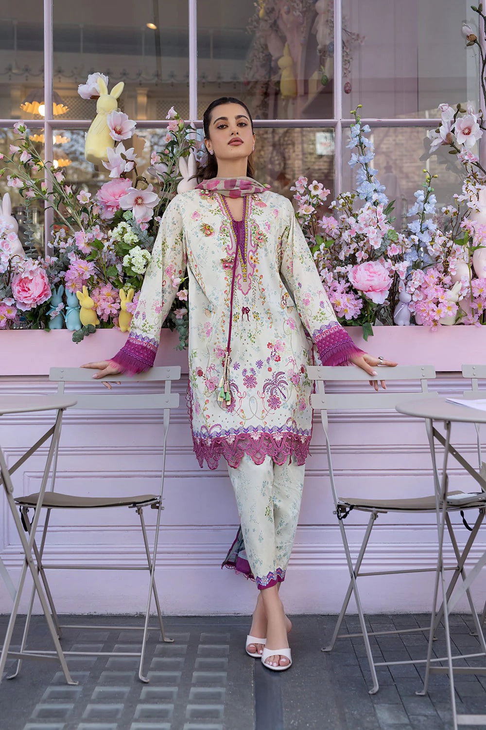 Sobia Nazir Printed Lawn 3 Piece Unstitched Suit with Chiffon Dupatta (SNP26-7B)