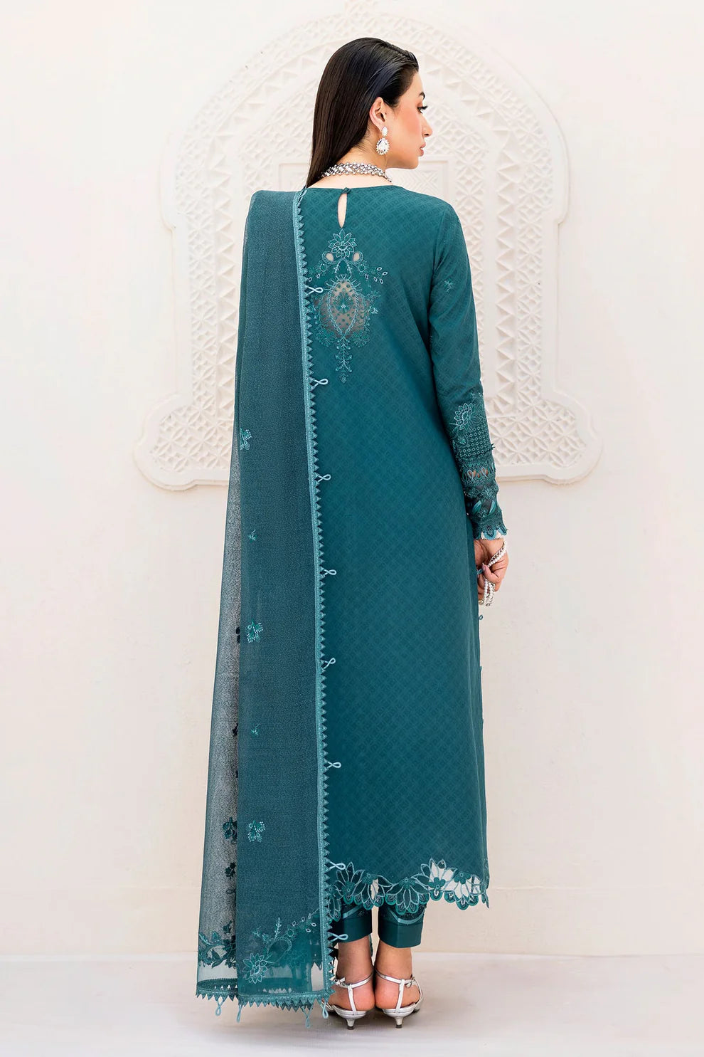 Qalamkar Casual Pret 26 – Jacquard 3 Piece Stitched Suit PA-03 (Harbor)