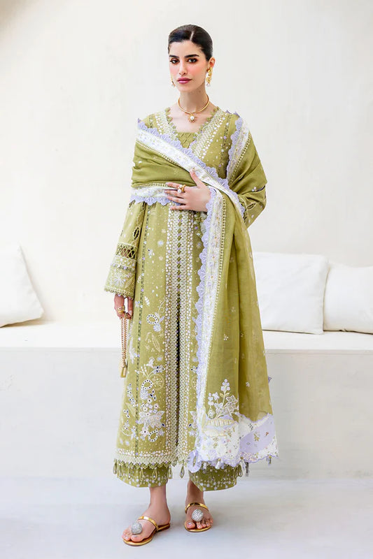 Qalamkar Casual Pret 26 – Jacquard 3 Piece Stitched Suit PA-04 (Willow)