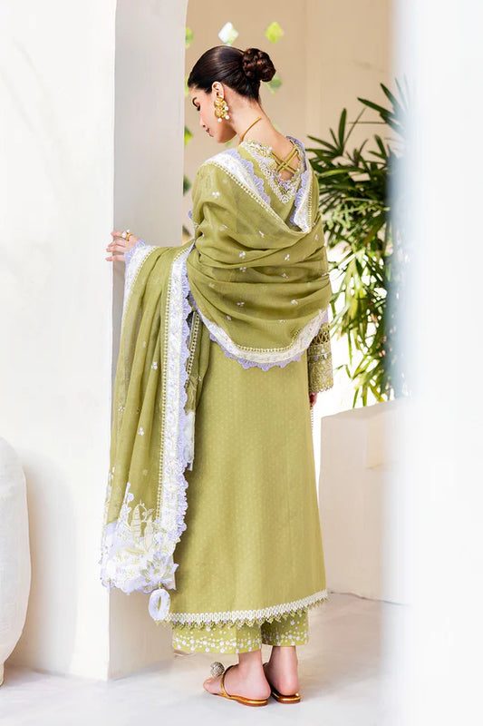 Qalamkar Casual Pret 26 – Jacquard 3 Piece Stitched Suit PA-04 (Willow)