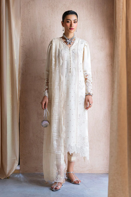 Qalamkar Casual Pret 26 – Jacquard 3 Piece Stitched Suit PA-01 (Halo)