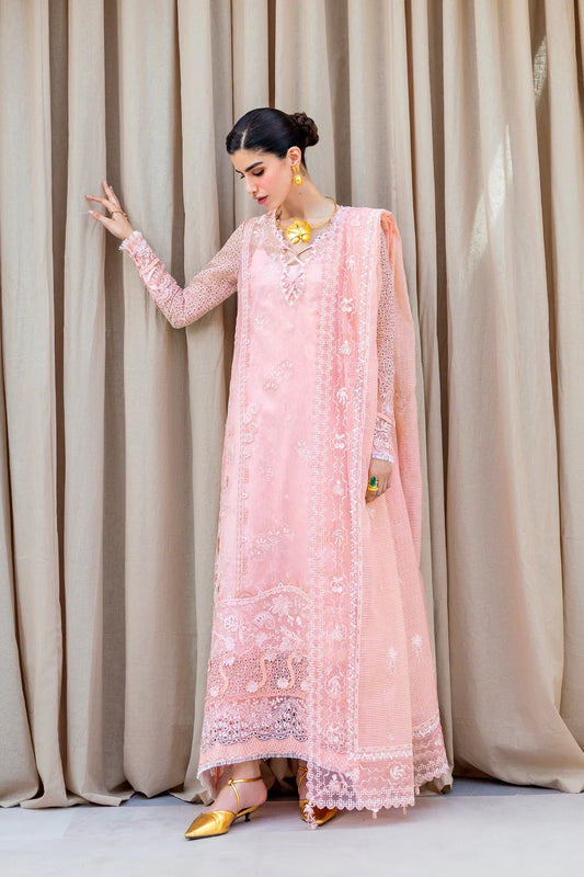 Qalamkar Casual Pret 26 – Jacquard 3 Piece Stitched Suit PA-07 (Pink)