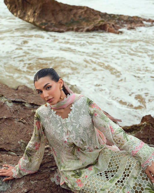 Gardenia by Nurèh – Embroidered & Printed Lawn 3 Piece Suit with Chiffon Dupatta (NSG-203)